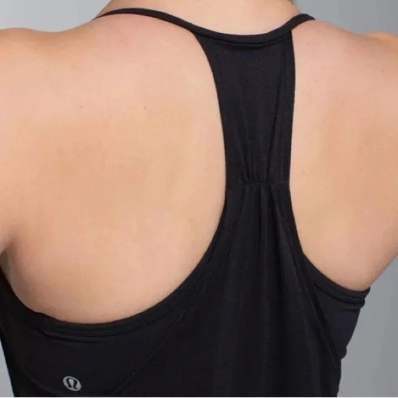 Lululemon Women's Black No Limits Built In Sports Bra Open Sides Tank Top Size 6 - Picture 4 of 11